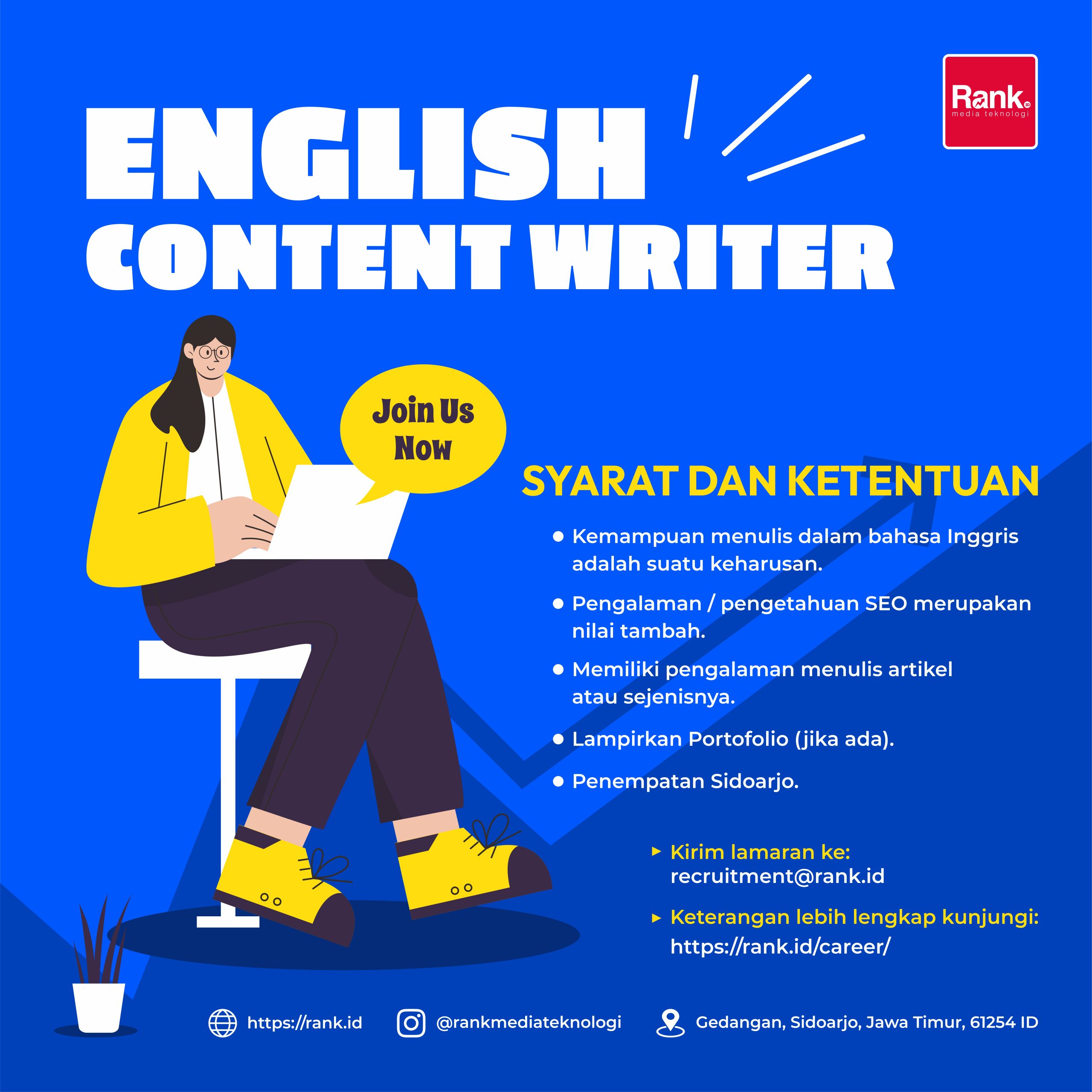 Recruitment English Content Writer 2024